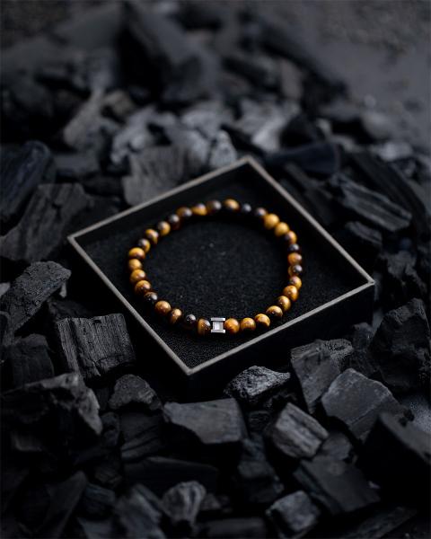 Armband mit 6 mm Tigerauge-Stein - Tiger Eye 6mm